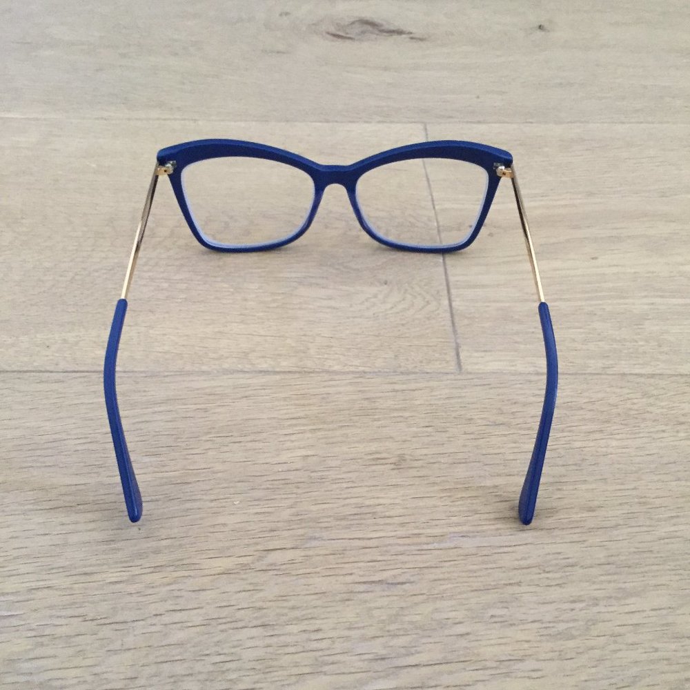 NEVER WORN - Blue & Gold Butterfly Glasses Frames - Picture 6 of 8